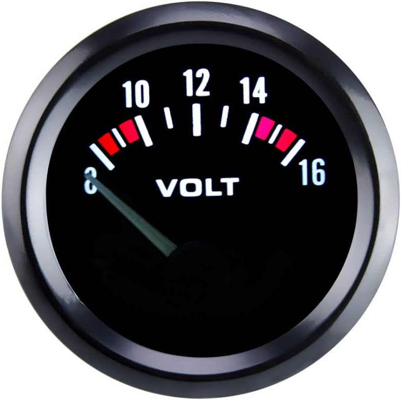 E Support Universal Car 2" 52mm Pointer Volt Voltage Gauge Meter Celsius White LED Light Indicator Display Electrical - Image 1